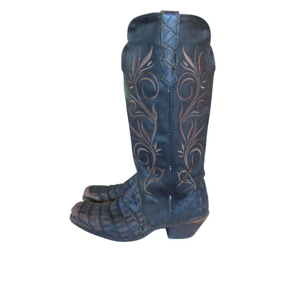 Twisted X Men's Leather Embroidered Cowboy Western Square Toe Boots Size 7 Worn - Picture 4 of 8